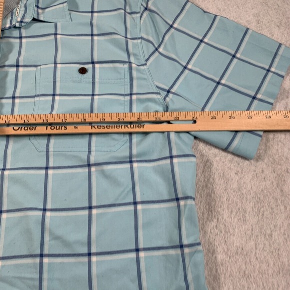 Quiksilver Shirt Mens‎ 2XL Blue Plaid Stretch Waterman Collection - Picture 7 of 13